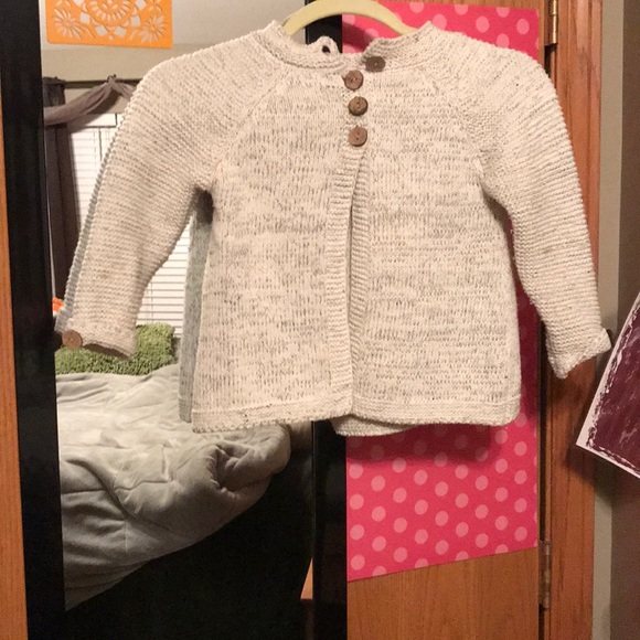 Girls’ Heather Grey Cardigan Sweater - Picture 2 of 4